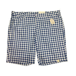 St John's Bay 24W Woman Bermuda Shorts Blue Checkered Secretly Slender Mid Rise